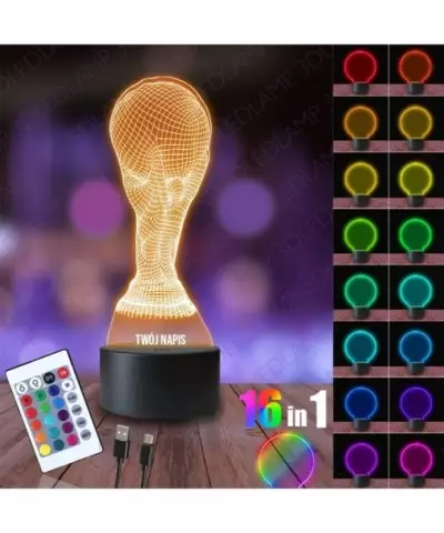 Lampka Nocna 3D LED LAMP Piłka Nożna Puchar Świata