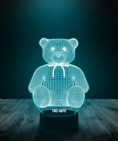 Lampka LED 3D Plexido Miś Przytulak - 3