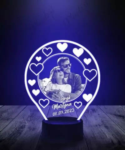 Lampka LED 3D Plexido Twoje Zdjęcie Walentynki - 1
