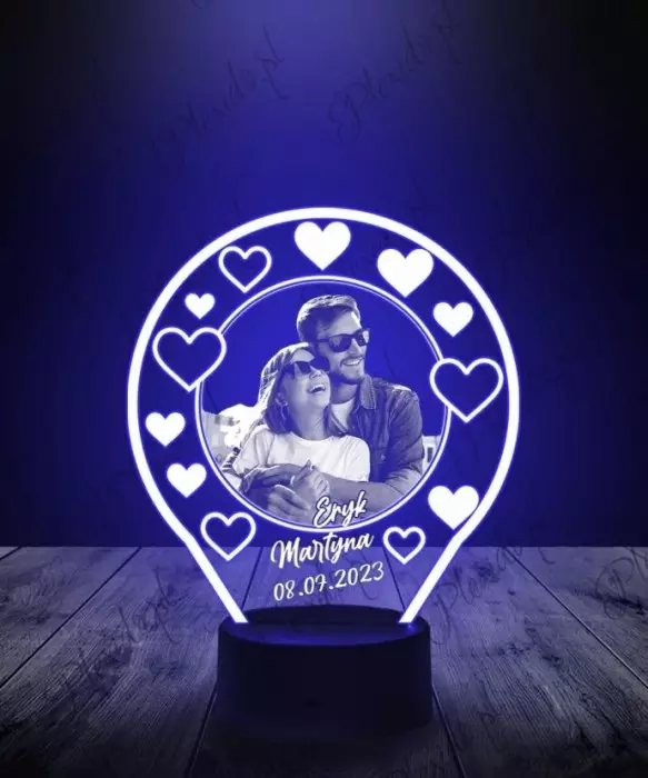 Lampka LED 3D Plexido Twoje Zdjęcie Walentynki - 1