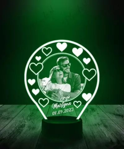 Lampka LED 3D Plexido Twoje Zdjęcie Walentynki - 3