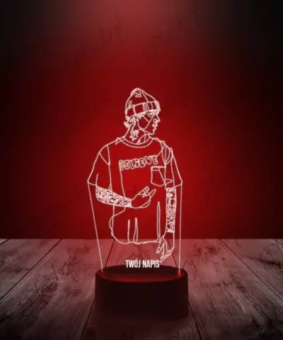 Lampka LED 3D Plexido Justin Bieber - Lineart Beliebers - 3