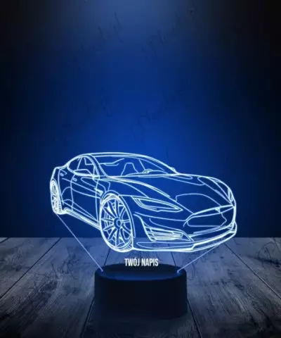 Lampka LED 3D Plexido Samochód Tesla - 2