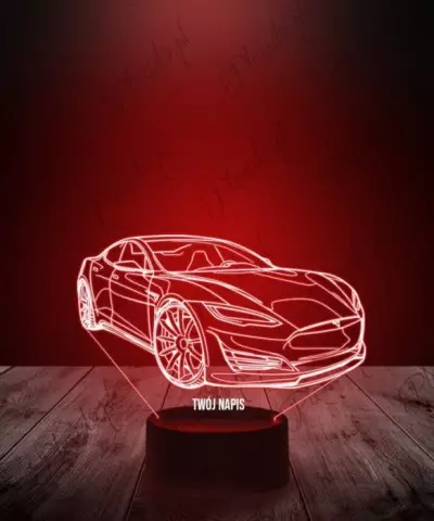 Lampka LED 3D Plexido Samochód Tesla - 3