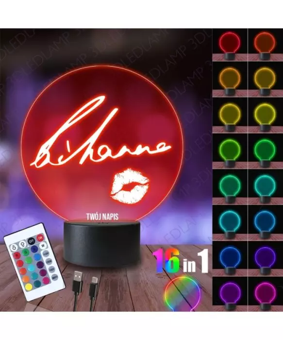 Lampka Nocna 3D LED LAMP Rihanna Autograf