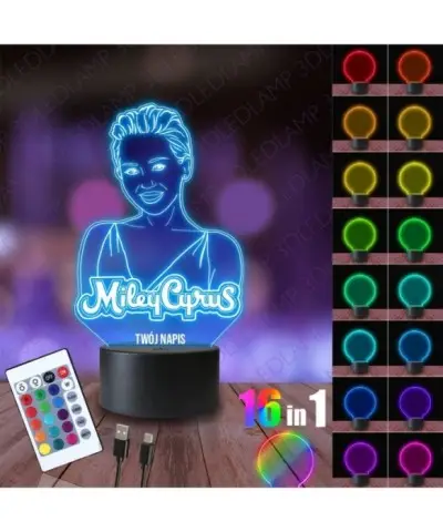 Lampka Nocna 3D LED LAMP Miley Cyrus