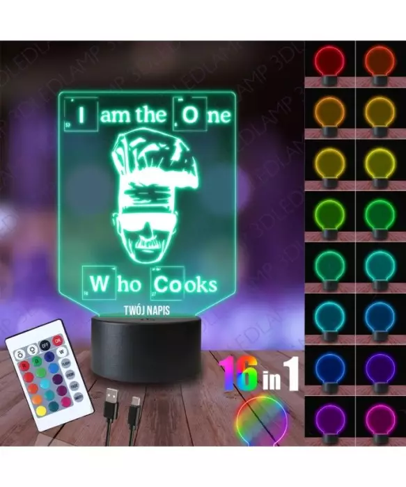 Lampka Nocna 3D LED LAMP Breaking Bad Walter Cooks