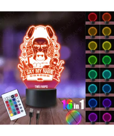 Lampka Nocna 3D LED LAMP Breaking Bad Walter Whtie
