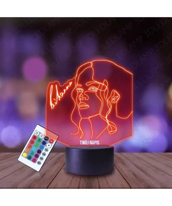Lampka Nocna 3D LED LAMP Rihanna Navy Lineart