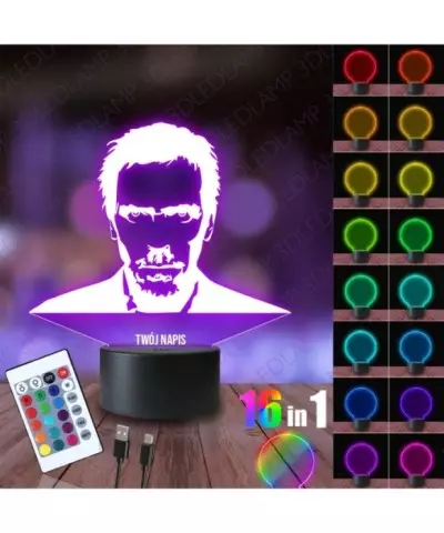 Lampka Nocna 3D LED LAMP Dr House Hugh Laurie