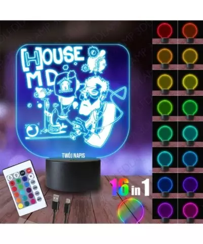 Lampka Nocna 3D LED LAMP Dr House Karykatura