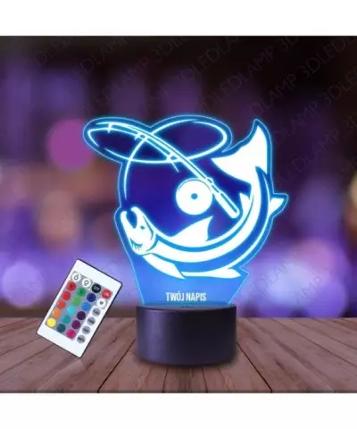 Lampka Nocna 3D LED LAMP Ryba na Haczyku
