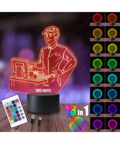 Lampka Nocna 3D LED LAMP Sprzedawca Fast Food