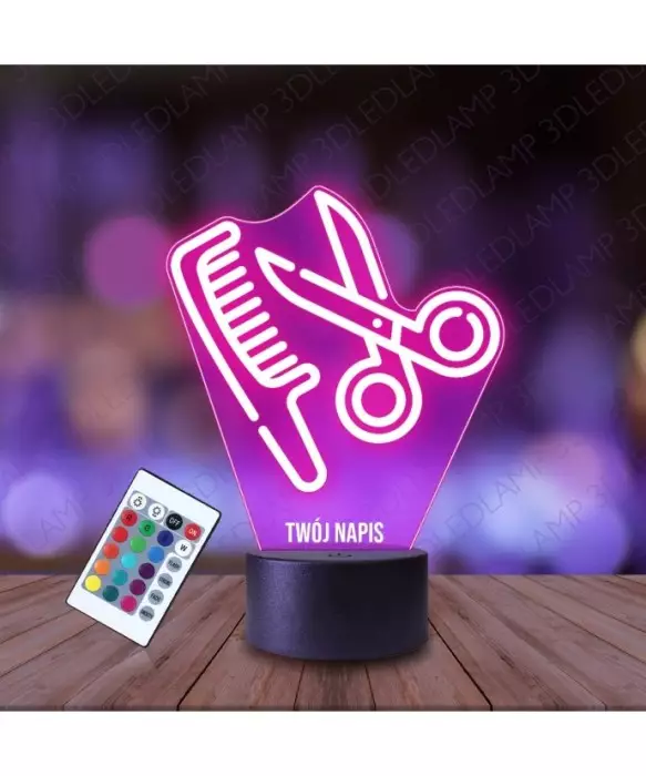 Lampka Nocna 3D LED LAMP Fryzjer - Nożyczki