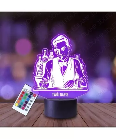 Lampka Nocna 3D LED LAMP Barman Bar Drink