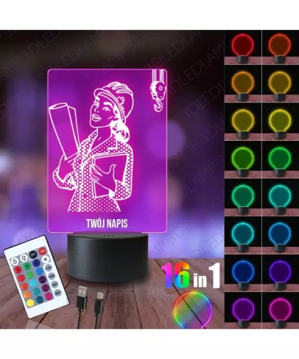 Lampka Nocna 3D LED LAMP Architekt