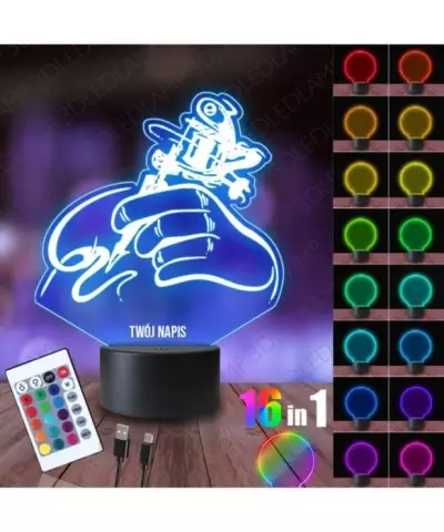 Lampka Nocna 3D LED LAMP Tatuażysta