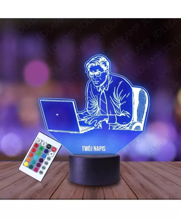 Lampka Nocna 3D LED LAMP Programista Komputerowy