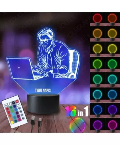 Lampka Nocna 3D LED LAMP Programista Komputerowy
