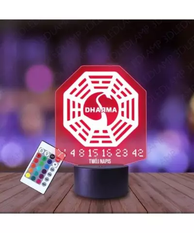 Lampka Nocna 3D LED LAMP Lost Logo Organizacja Dharma
