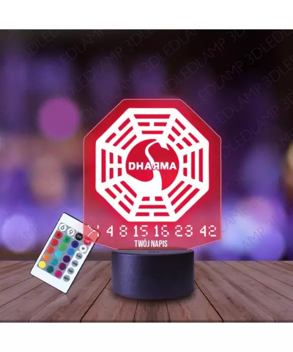 Lampka Nocna 3D LED LAMP Lost Logo Organizacja Dharma