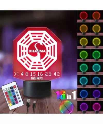 Lampka Nocna 3D LED LAMP Lost Logo Organizacja Dharma