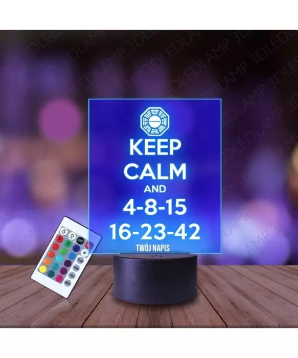 Lampka Nocna 3D LED LAMP Zagubieni Keep Calm