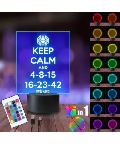 Lampka Nocna 3D LED LAMP Zagubieni Keep Calm