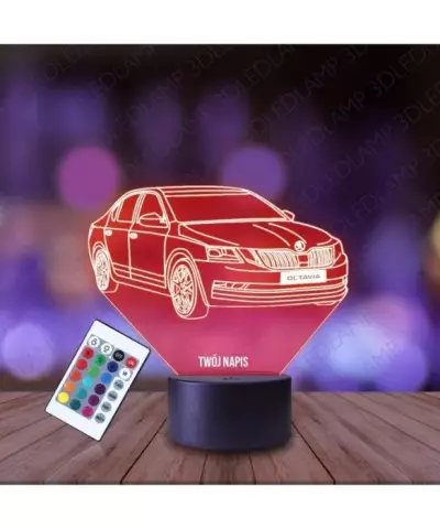 Lampka Nocna 3D LED LAMP Samochód Skoda Octavia