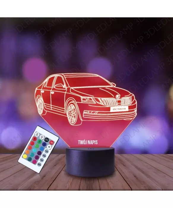 Lampka Nocna 3D LED LAMP Samochód Skoda Octavia