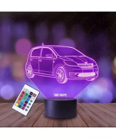 Lampka Nocna 3D LED LAMP Samochód Skoda Citygo