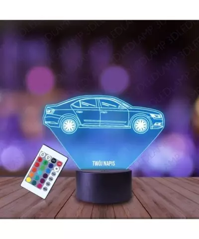 Lampka Nocna 3D LED LAMP Samochód Skoda