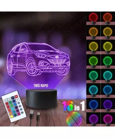 Lampka Nocna 3D LED LAMP Hyundai Tucson ix35
