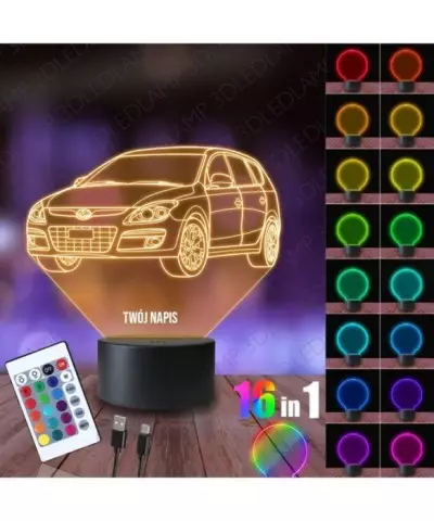 Lampka Nocna 3D LED LAMP Hyundai Elantra Touring