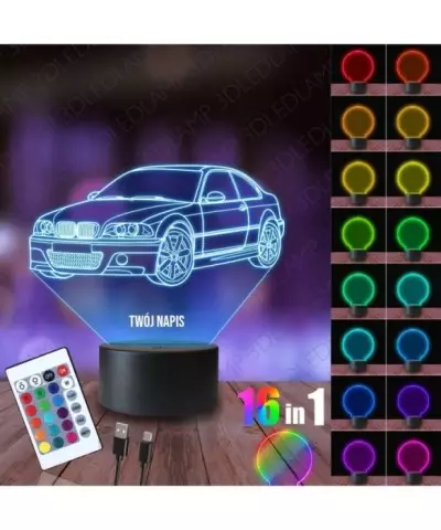 Lampka Nocna 3D LED LAMP Samochód BMW M3 Coupe