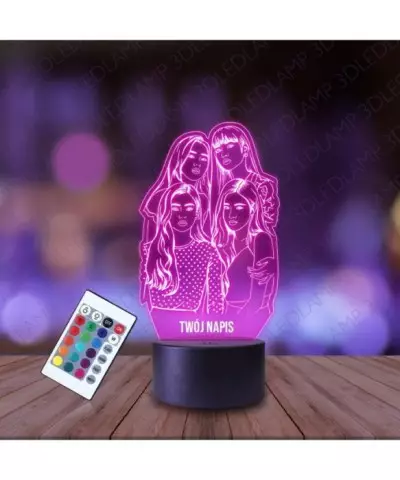 Lampka Nocna 3D LED LAMP Black Pink