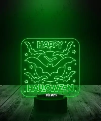 Lampka LED 3D Plexido Happy Halloween Nietoperze - 3