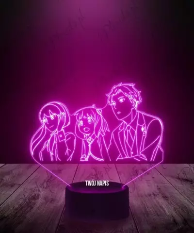 Lampka LED 3D Plexido Spy X Family Anya Yor Loid Forgerowie - 3