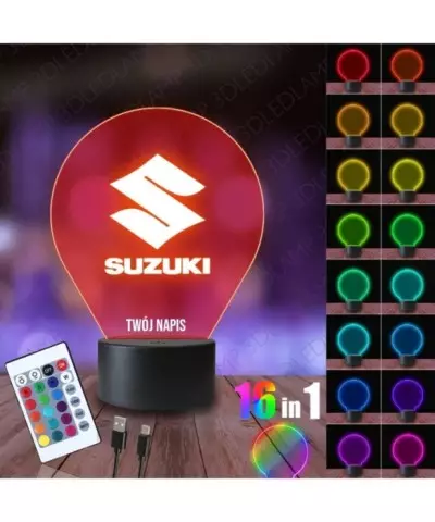 Lampka Nocna 3D LED LAMP Suzuki Emblemat