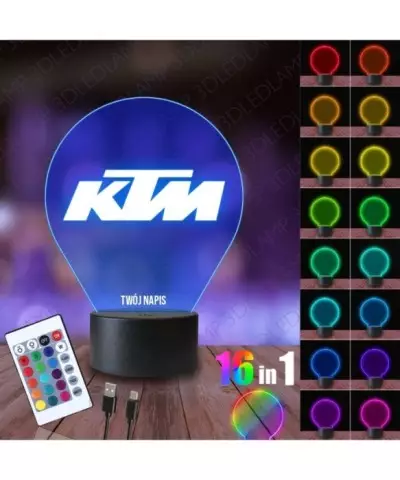 Lampka Nocna 3D LED LAMP KTM Emblemat
