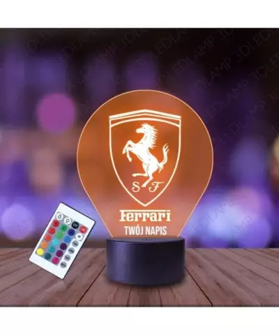 Lampka Nocna 3D LED LAMP Ferrari Emblemat