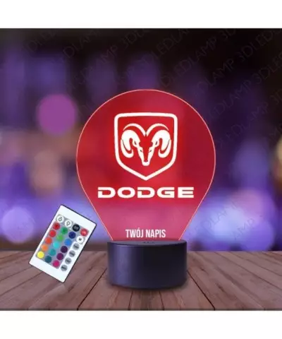 Lampka Nocna 3D LED LAMP Dodge Emblemat