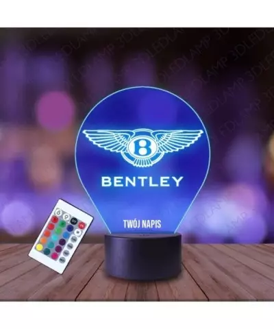 Lampka Nocna 3D LED LAMP Bentley Emblemat