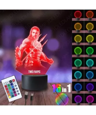 Lampka Nocna 3D LED LAMP Aquaman King DC