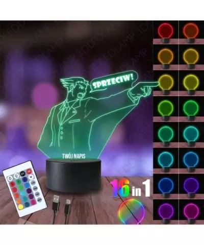Lampka Nocna 3D LED LAMP Adwokat Sprzeciw
