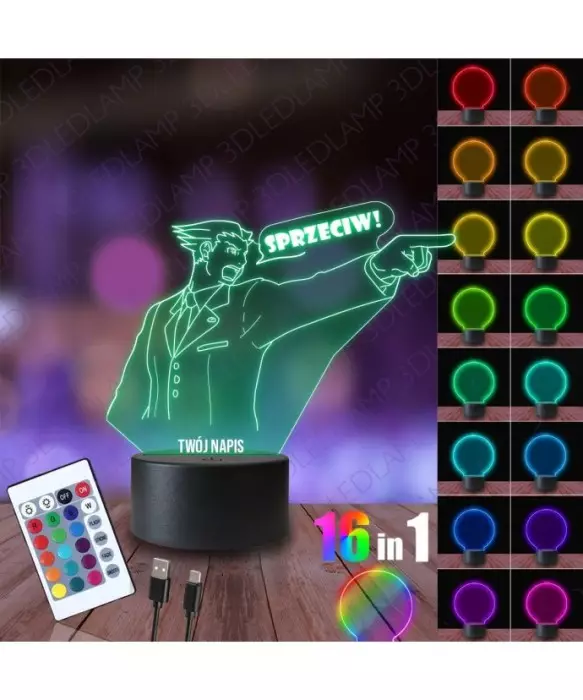 Lampka Nocna 3D LED LAMP Adwokat Sprzeciw