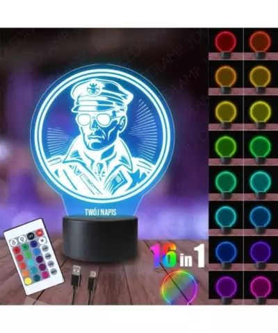 Lampka Nocna 3D LED LAMP Policjant Szeryf