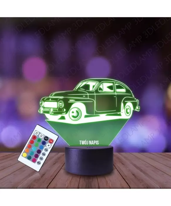 Lampka Nocna 3D LED LAMP Volvo Vintage