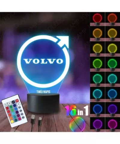 Lampka Nocna 3D LED LAMP Volvo Emblemat