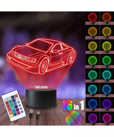 Lampka Nocna 3D LED LAMP Sportowy Opel